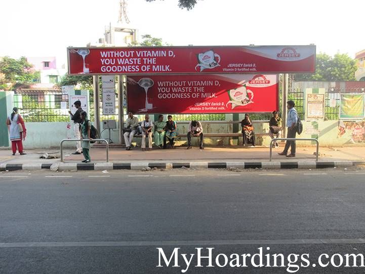 Bus Stop Ads at Sidco Bus Stop in Chennai, Best Hoardings advertising company in Chennai